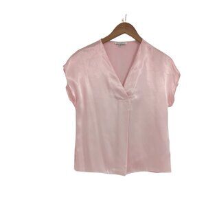 Tash + Sophie Light Pink Satin V-Neck Blouse Women’s XS NWOT